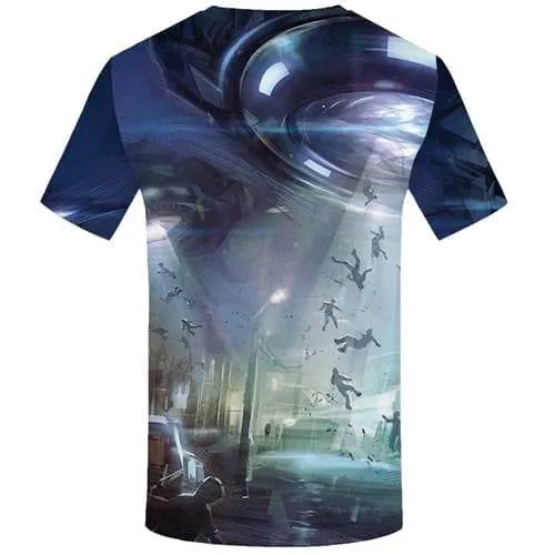 Alien T-shirt Men Ufo T-shirts Graphic Cartoon Shirt Print War T-shirts 3d Punk Tshirts Casual Short Sleeve Punk Rock Men/women