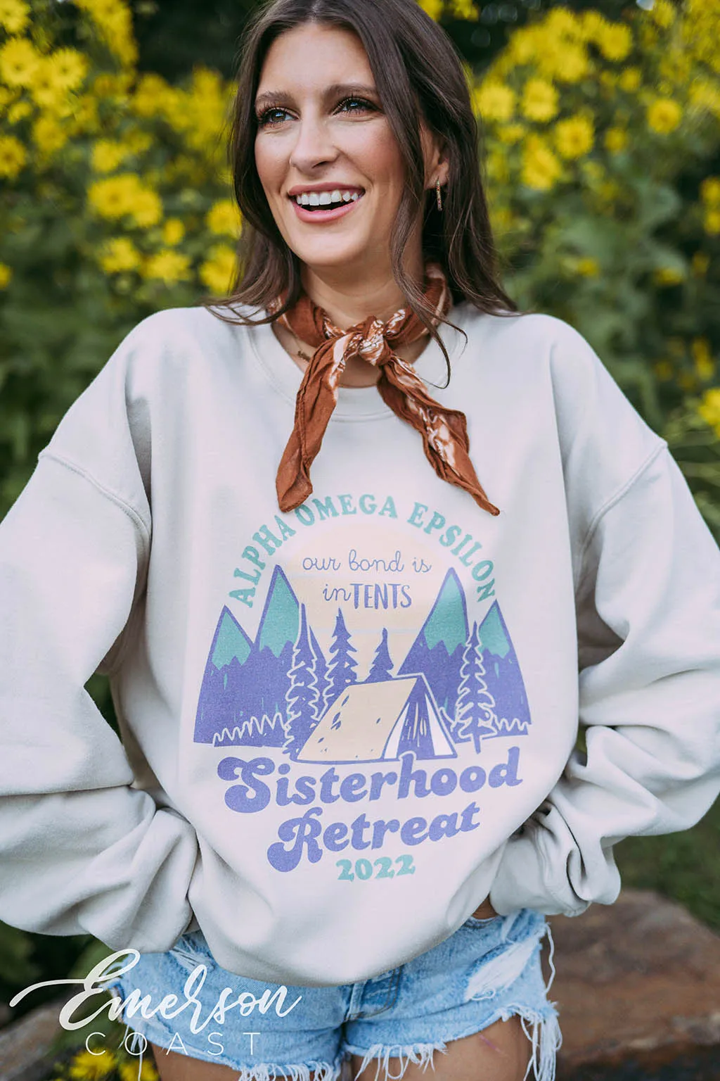 Alpha Omega Epsilon Sisterhood Retreat Camping Crewneck