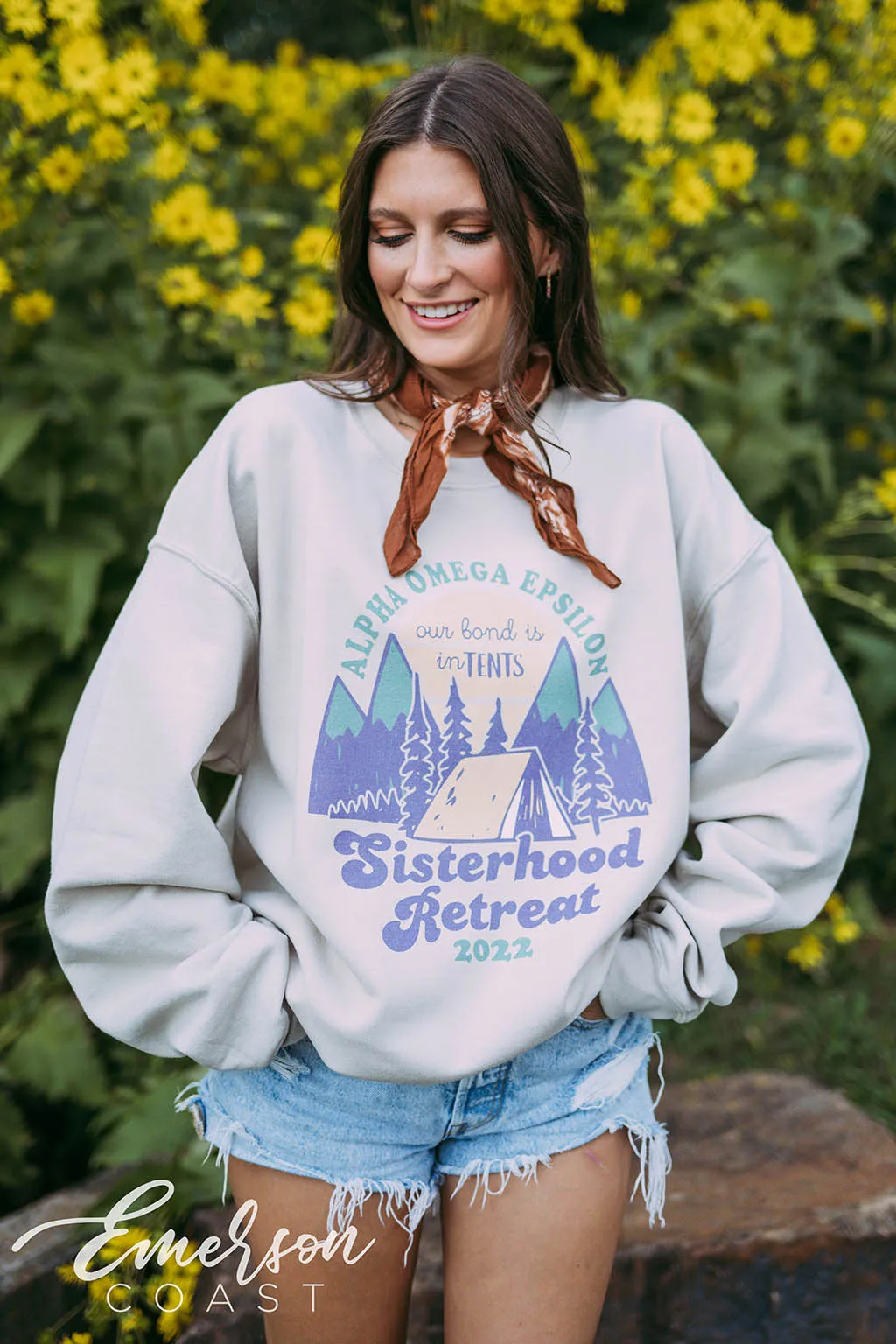 Alpha Omega Epsilon Sisterhood Retreat Camping Crewneck