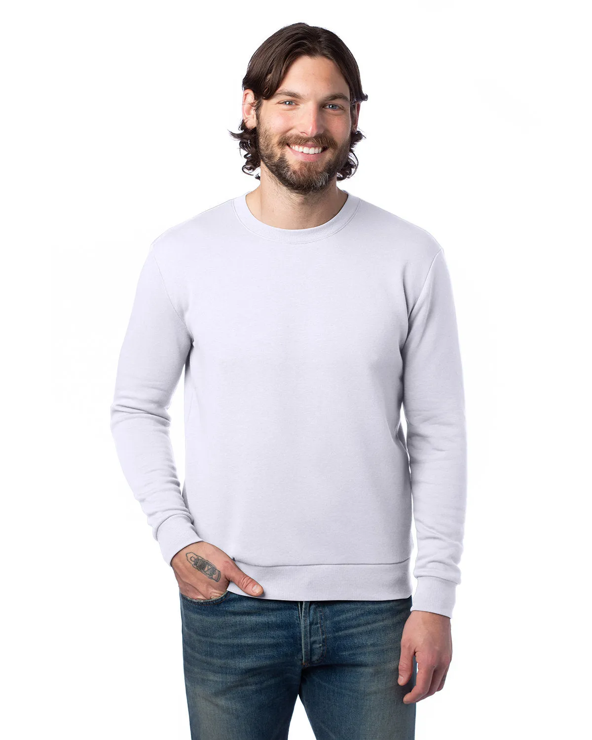 Alternative Unisex Eco-Cozy Fleece Sweatshirt, White