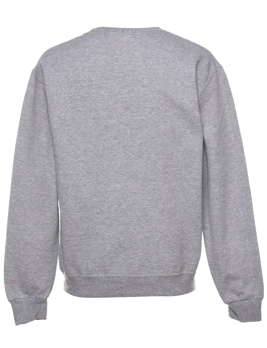 Baseball Minnesota Grey & Navy Printed Sweatshirt - S