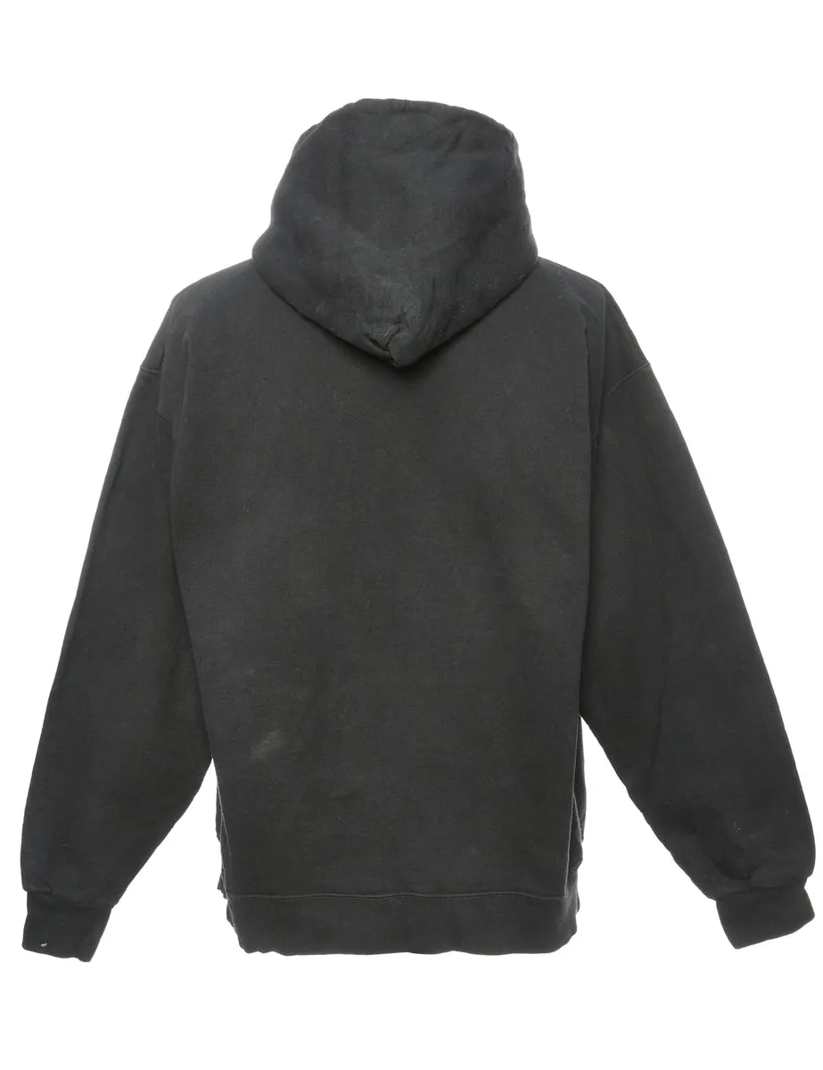 Basketball Printed Black Hoodie - L