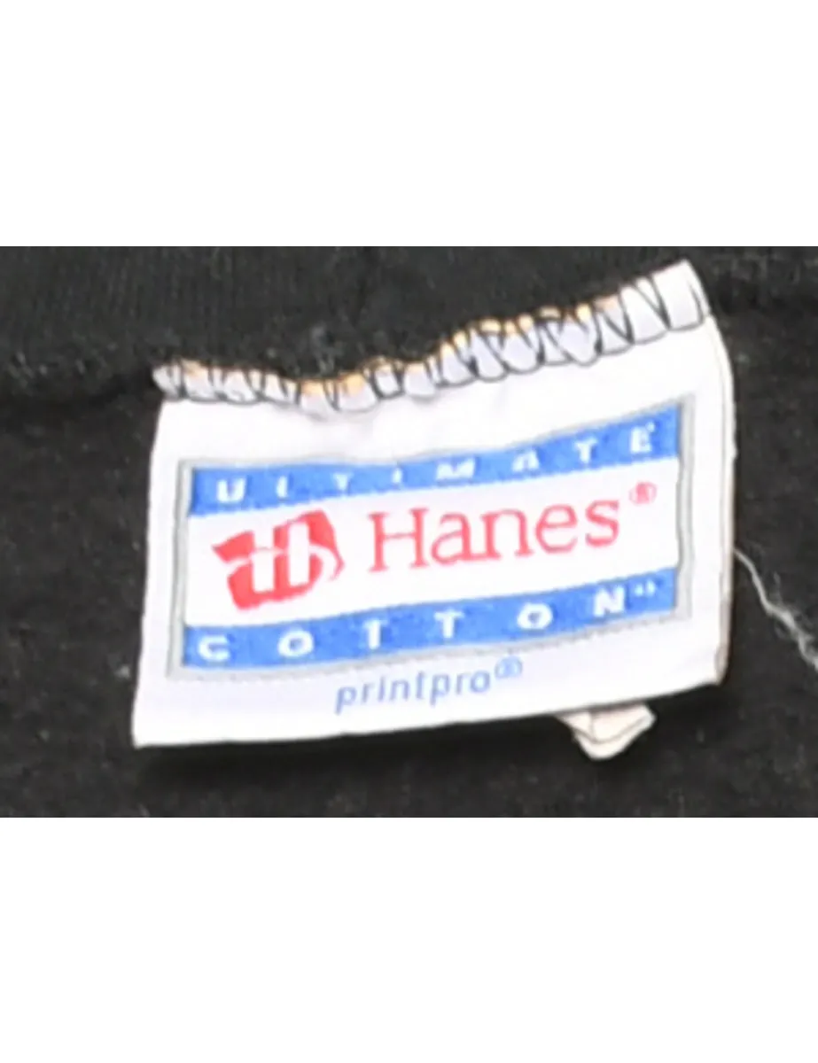 Basketball Printed Black Hoodie - L