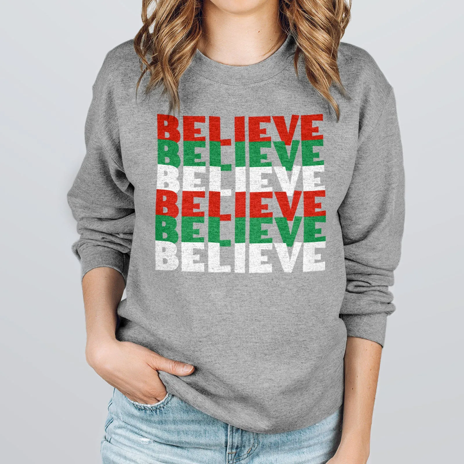 Believe Christmas Colors Sweatshirt