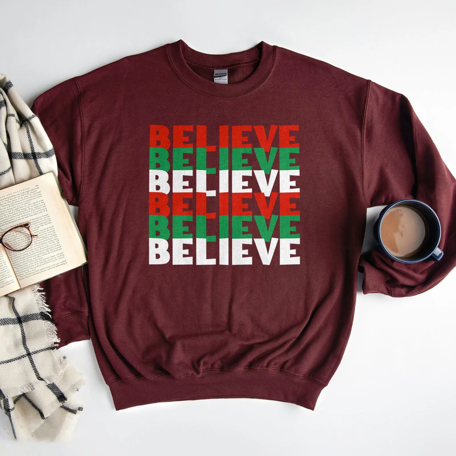 Believe Christmas Colors Sweatshirt