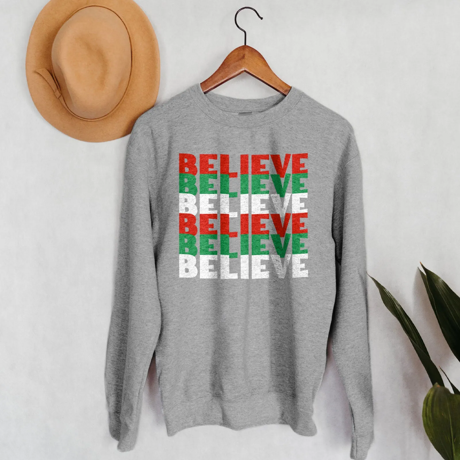 Believe Christmas Colors Sweatshirt