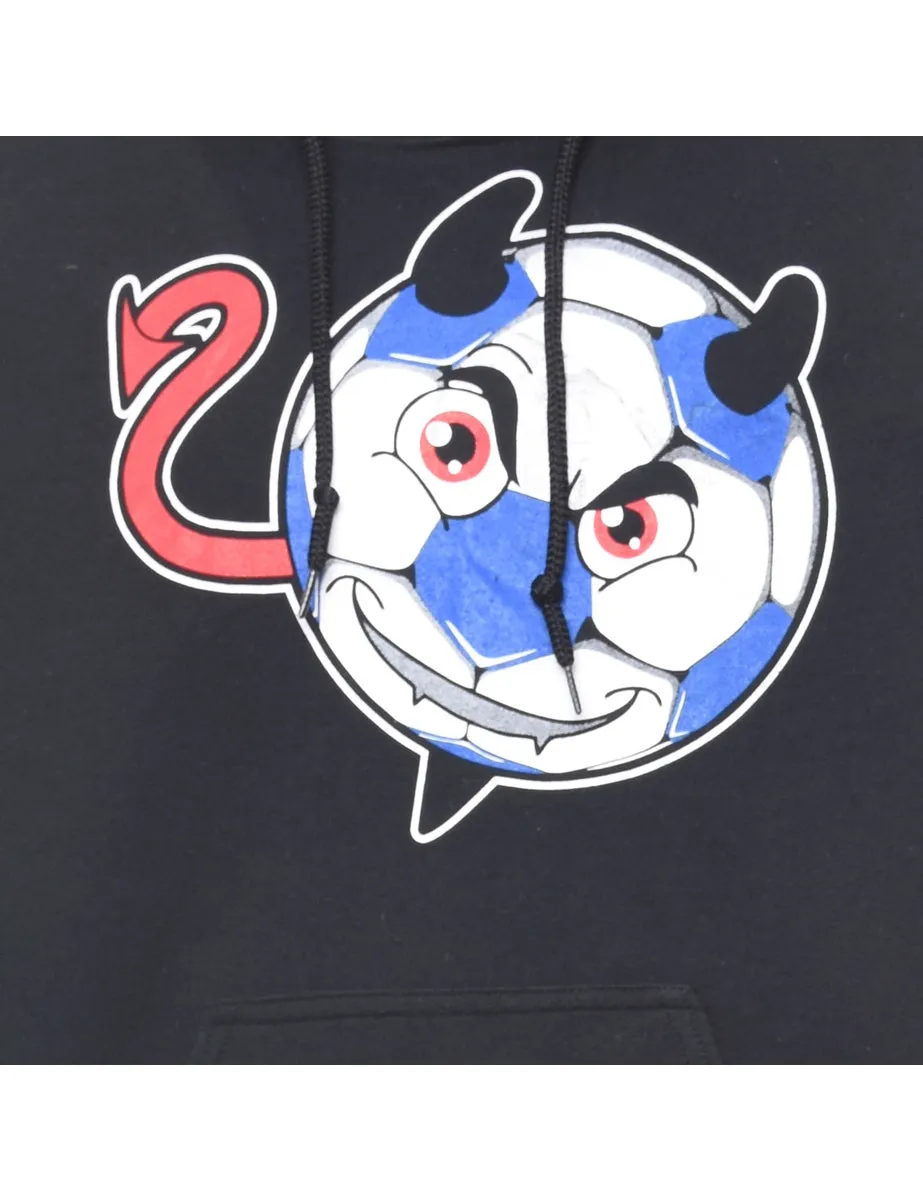 Black Hooded Cartoon Sweatshirt - M