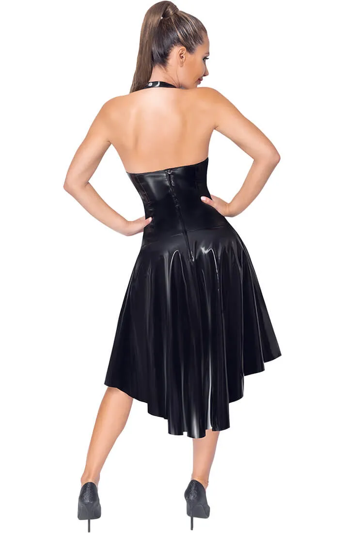 Black lace-up vinyl dress - High Maintenance