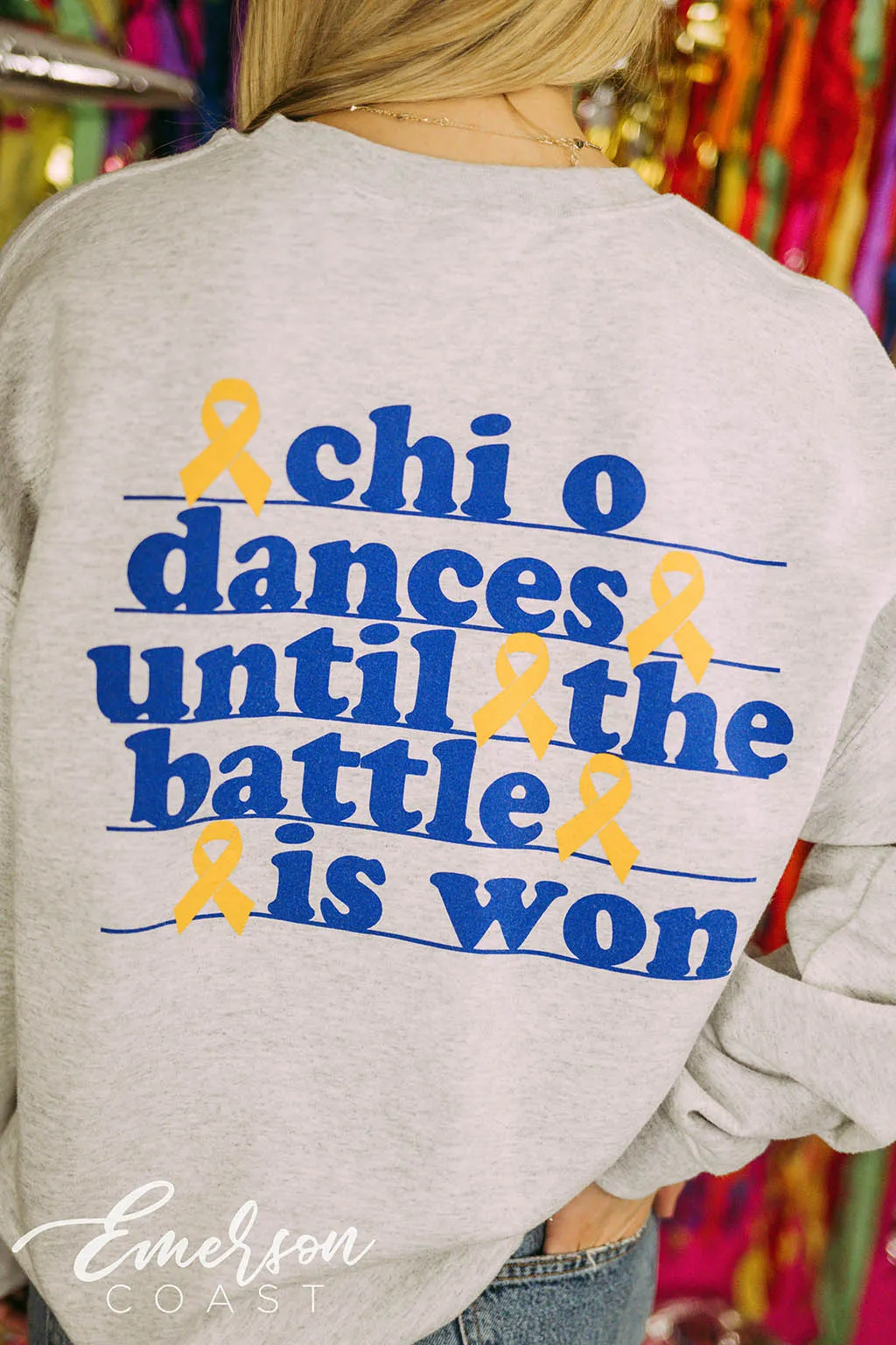 Chi Omega Philanthropy Dance Blue Crewneck