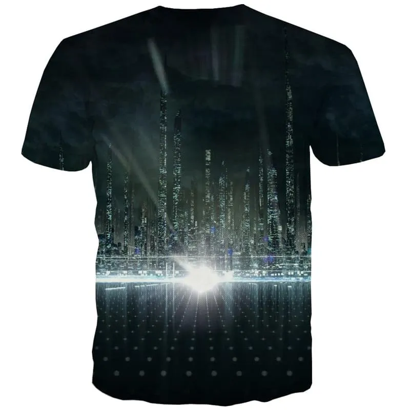 City T-shirt Men Aurora Shirt Print Black T shirts Funny Short Sleeve Hip hop