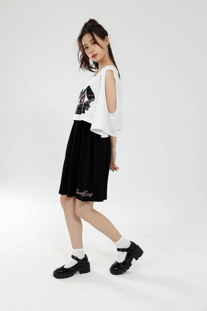 Comic Cartoon Bunny Two Piece Set - Cute and Cozy Mini Dress and Sweatshirt Duo! 🐰👗