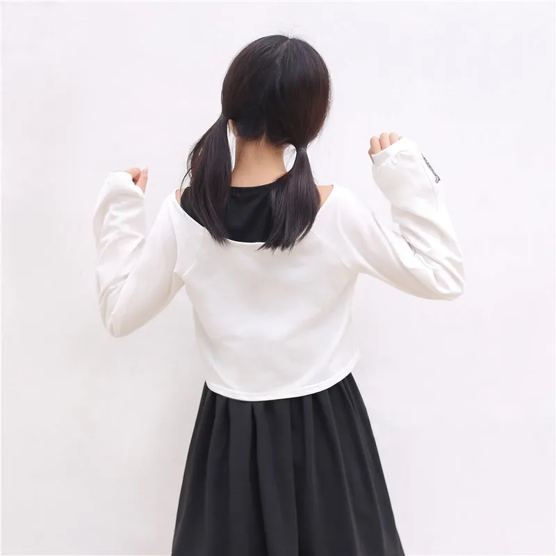 Comic Cartoon Bunny Two Piece Set - Cute and Cozy Mini Dress and Sweatshirt Duo! 🐰👗