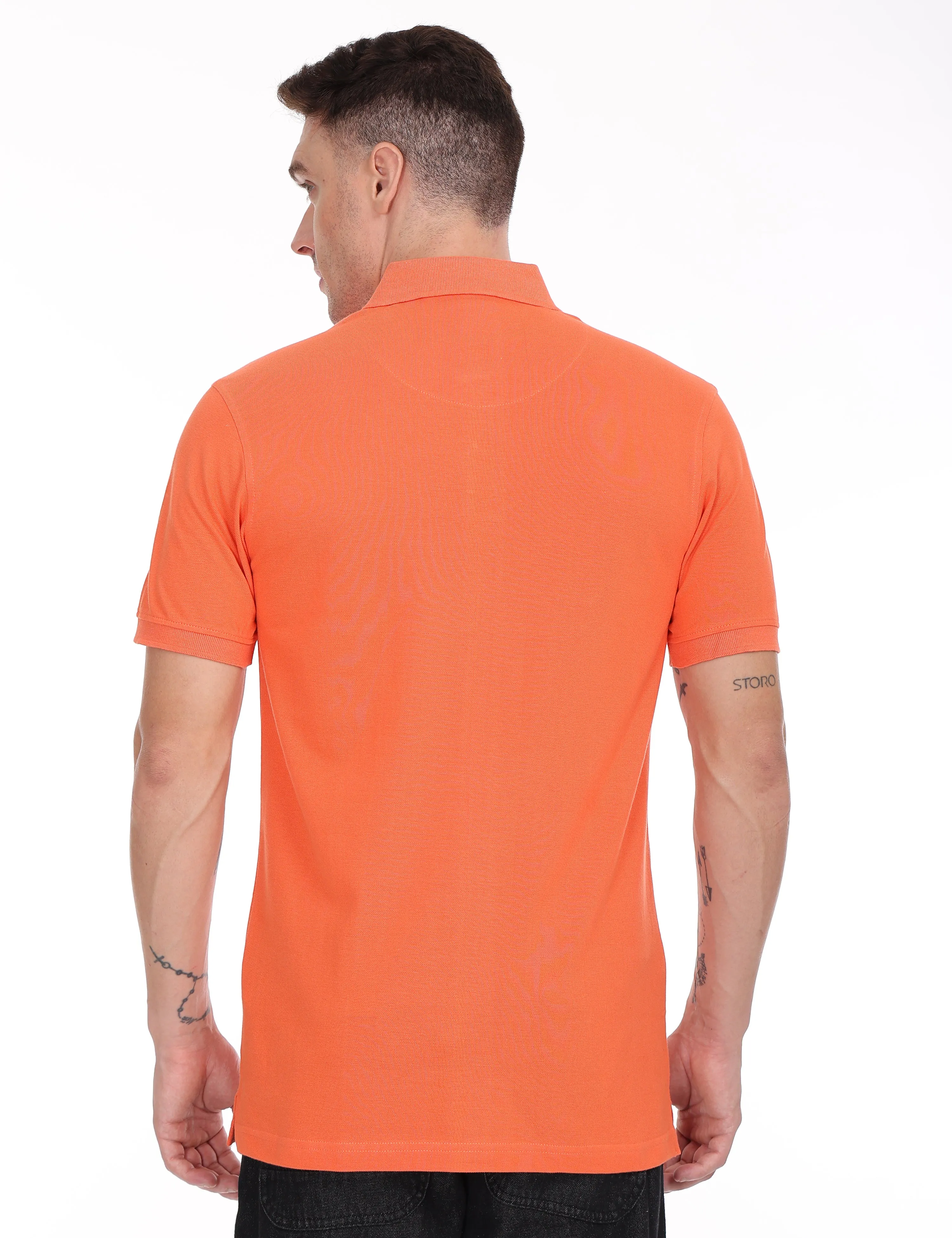 Coral Fanta Orange Colour T-shirt - 7003
