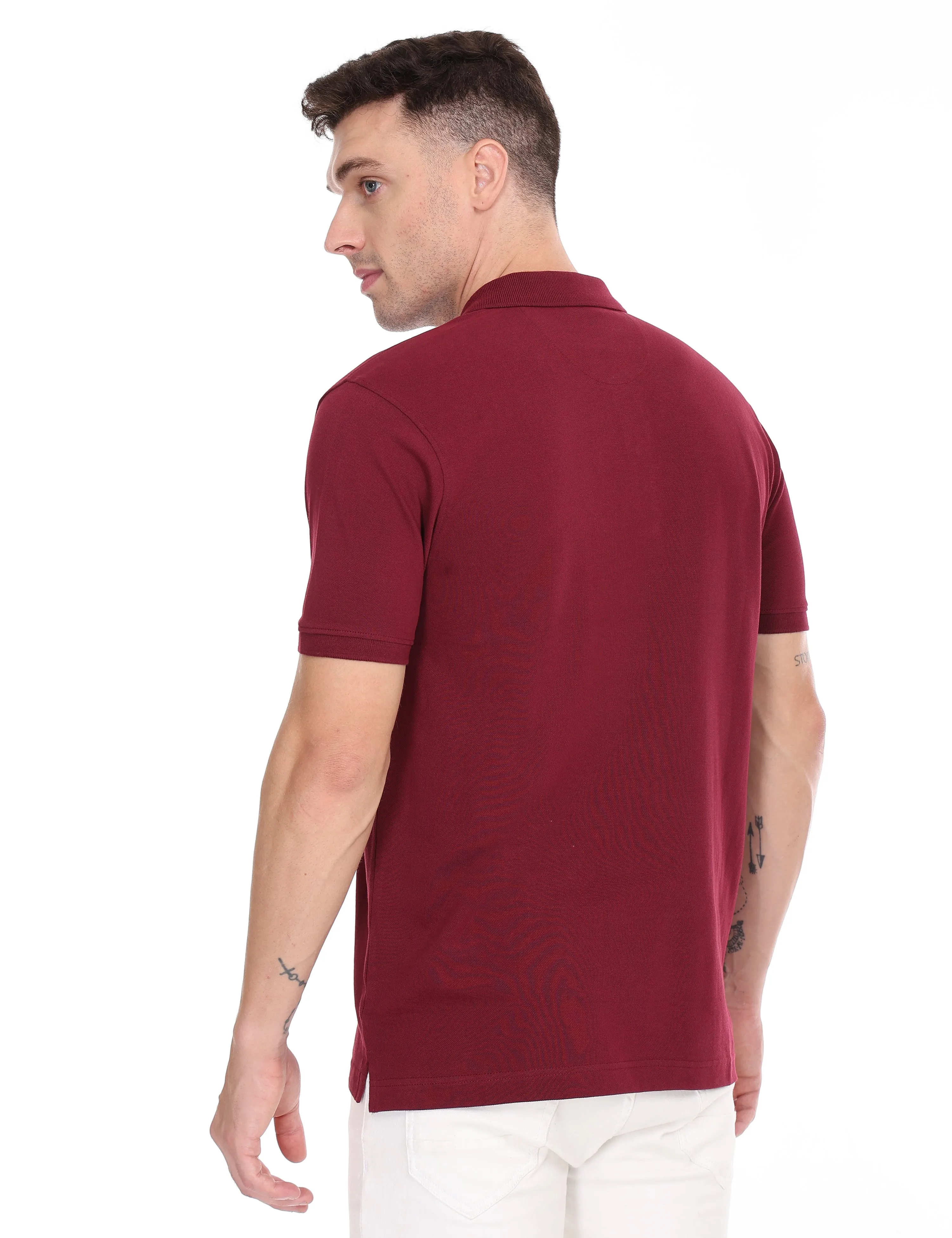 Coral Maroon Colour T-shirt - 7005