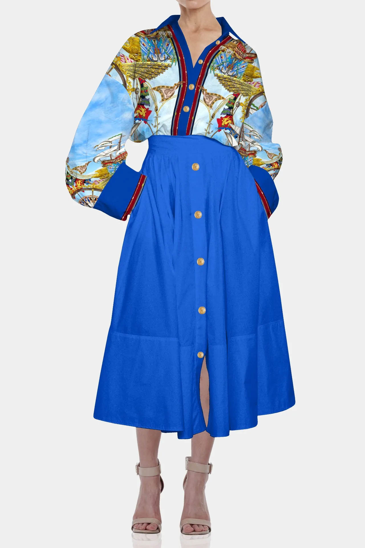 Designer Blue Knee Length Skirts