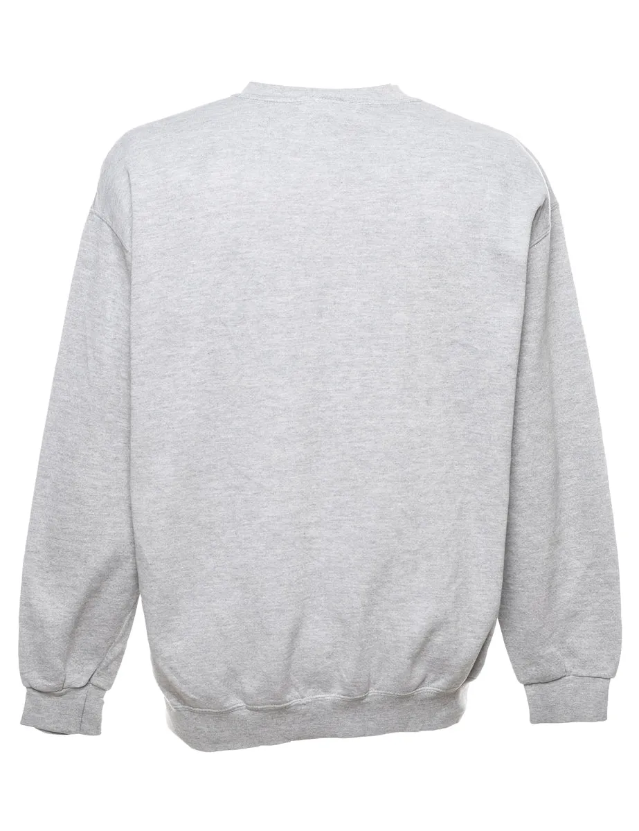 Embroidered Printed Sweatshirt - L