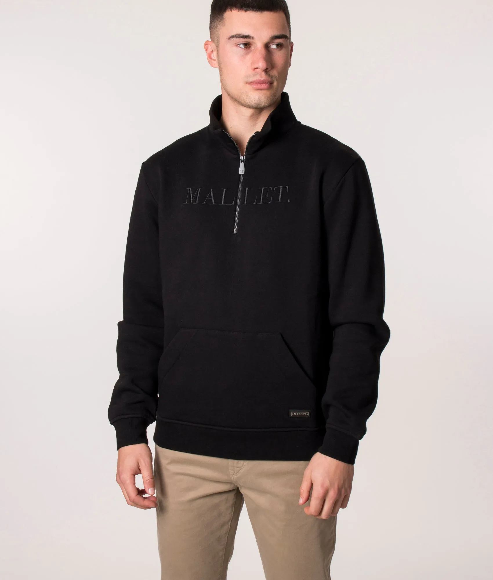 Embroidered Quarter Zip Sweatshirt