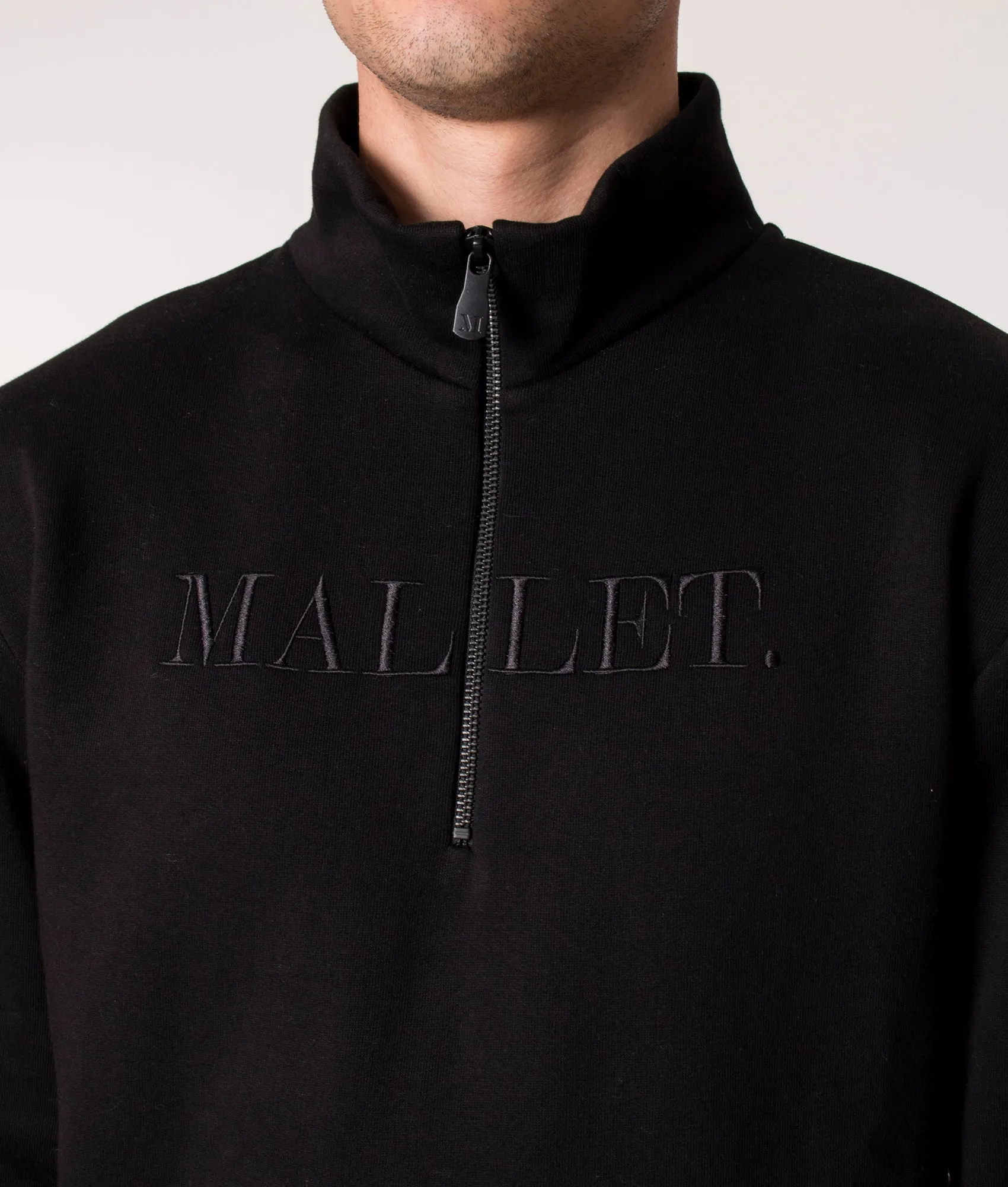 Embroidered Quarter Zip Sweatshirt