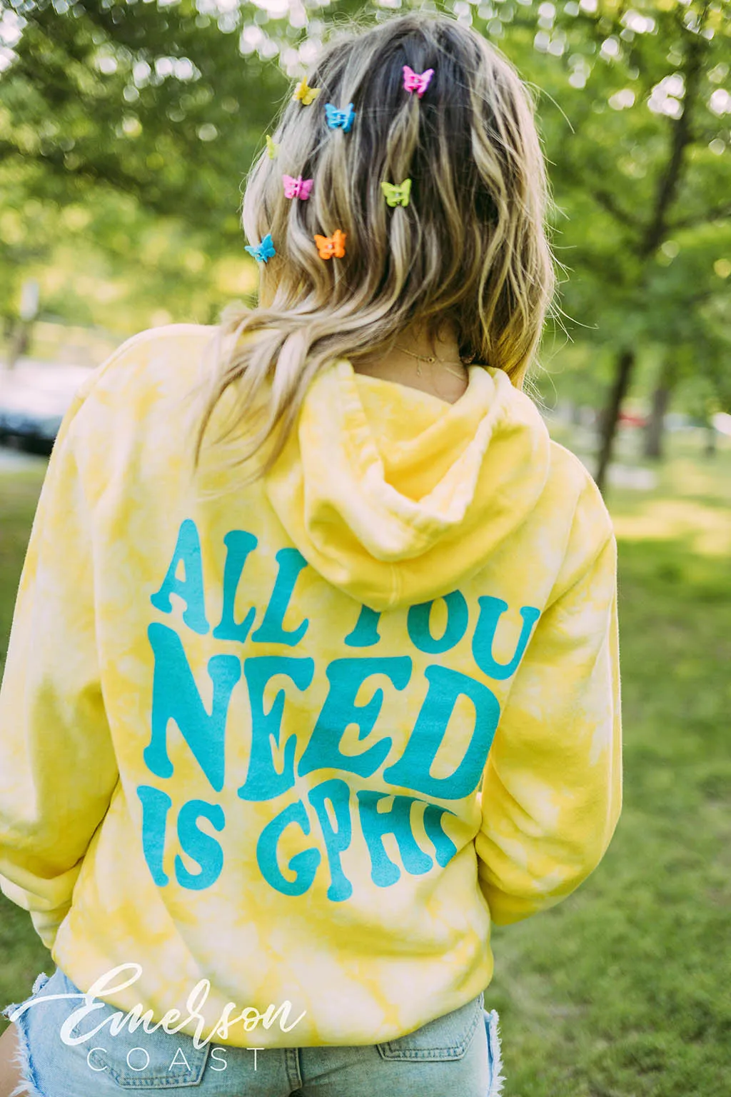 Gamma Phi PR Yellow Tie Dye Hoodie