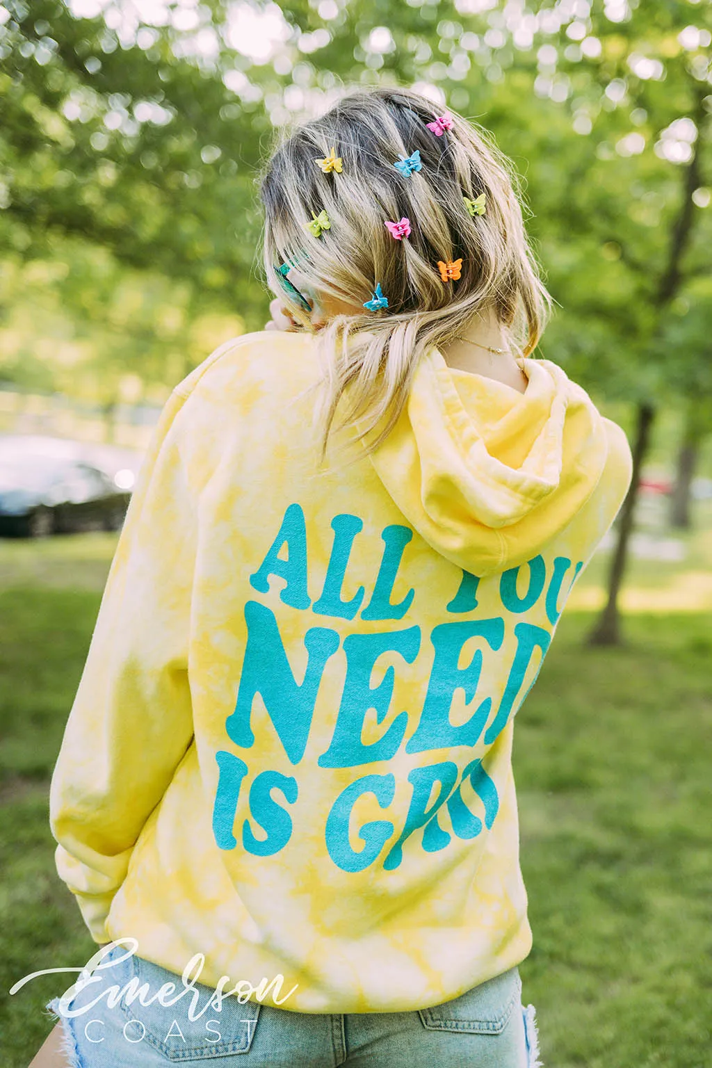 Gamma Phi PR Yellow Tie Dye Hoodie