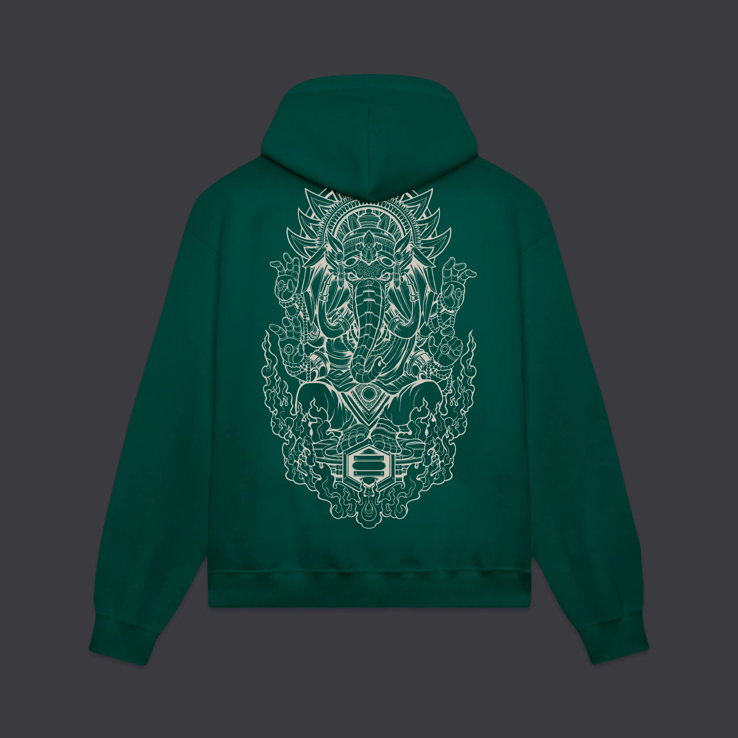 Ganesha Outline Hoodie Teal