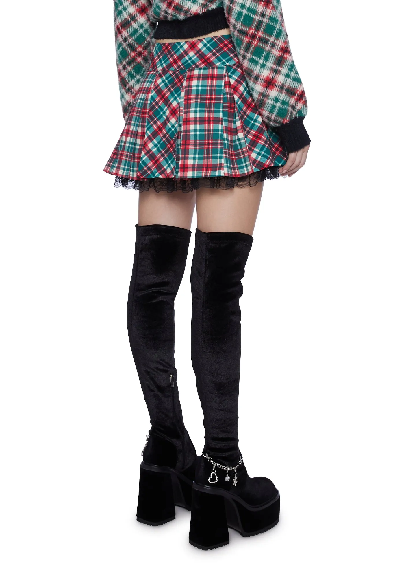 Holiday Party Plaid Mini Skirt