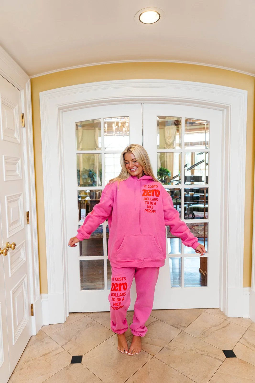 It Costs Zero Dollars Hoodie - Pink