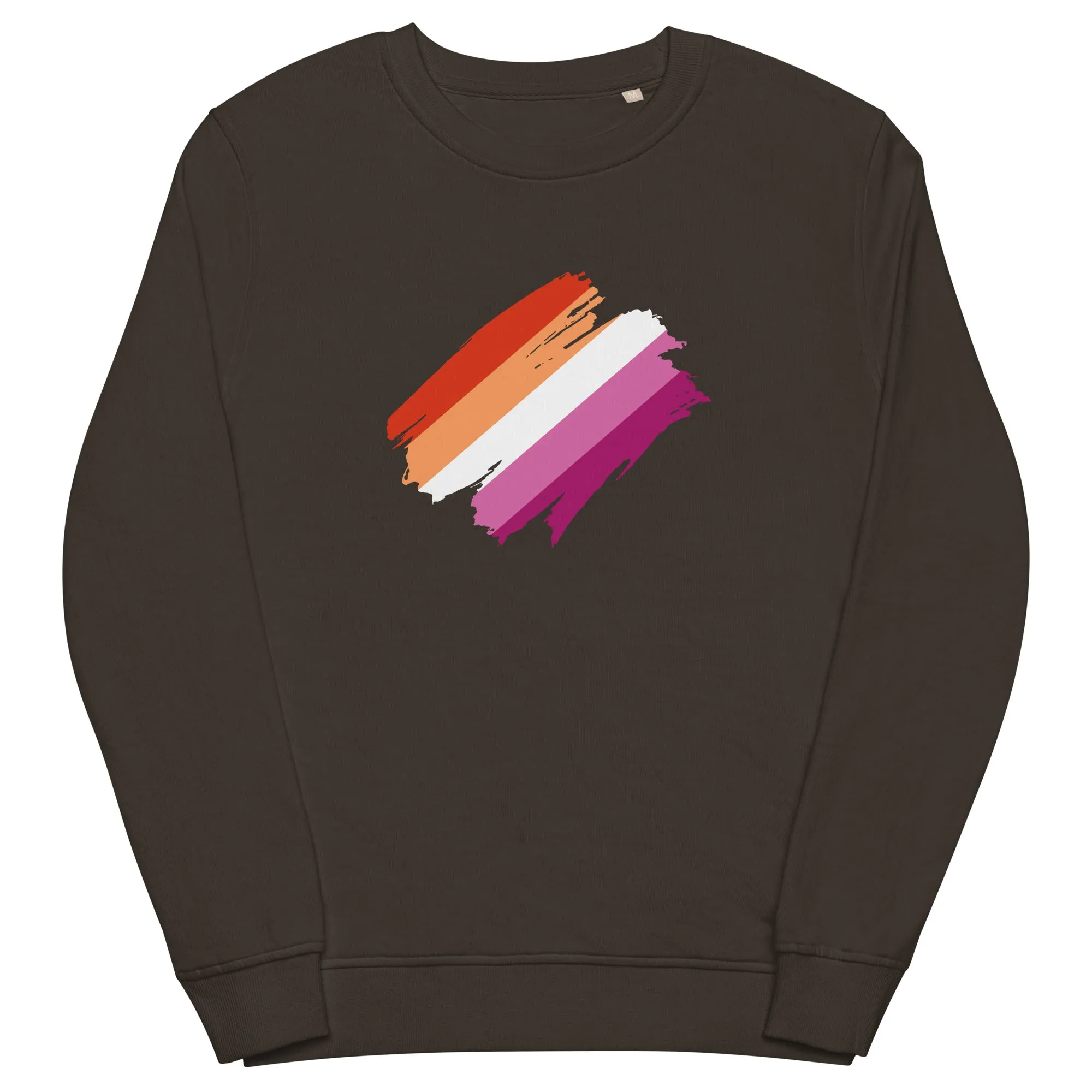Lesbian Pride Brush Strokes Organic Sweatshirt