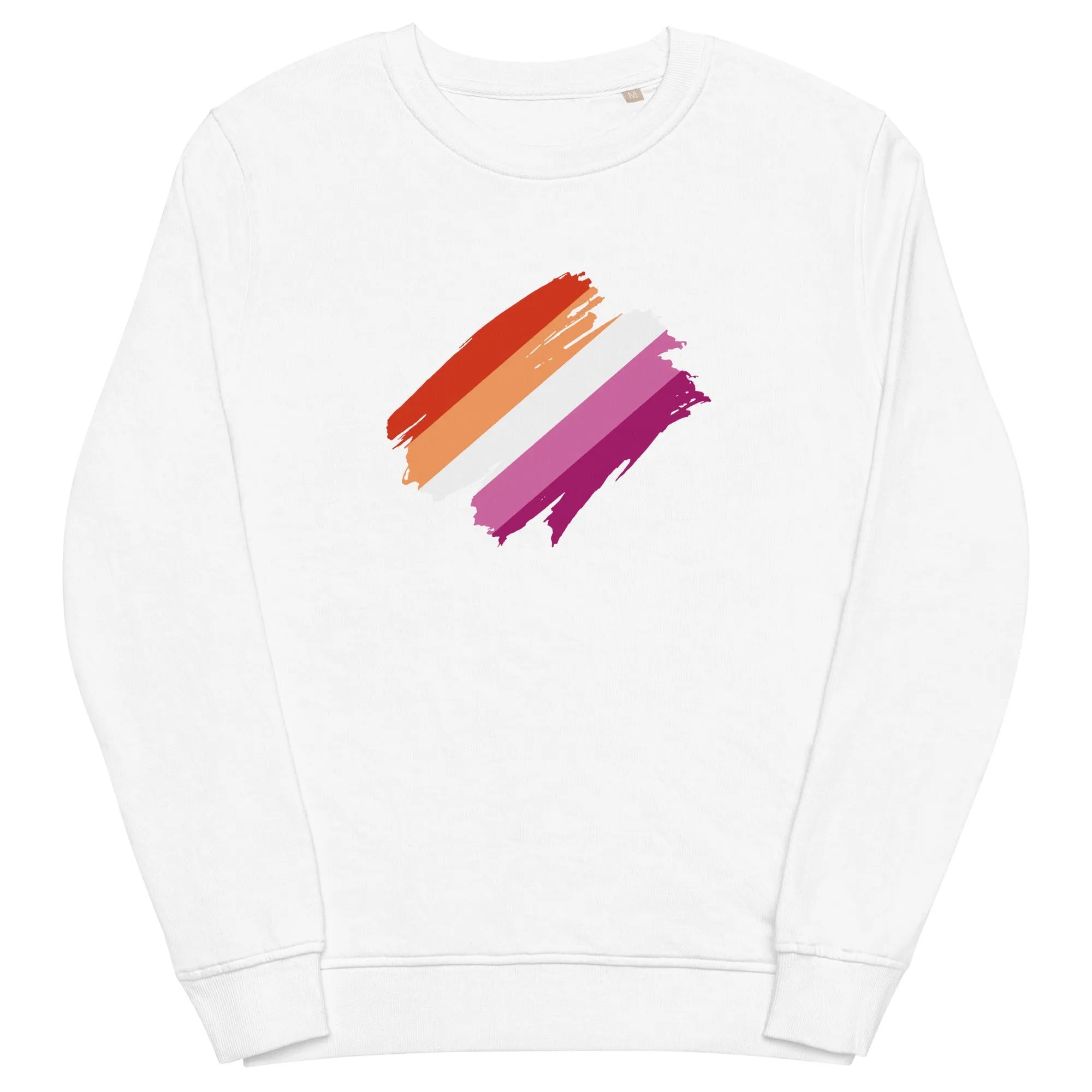 Lesbian Pride Brush Strokes Organic Sweatshirt