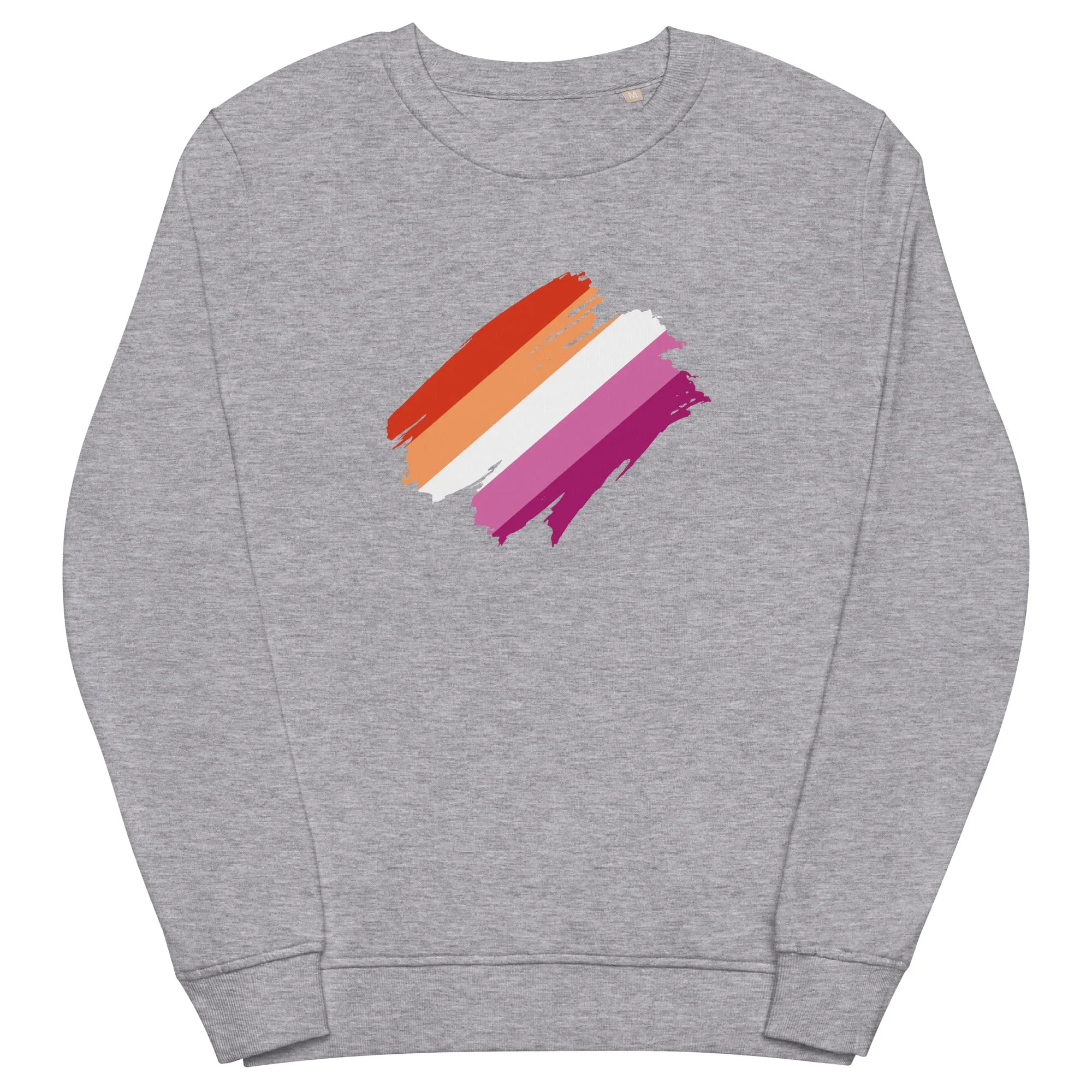 Lesbian Pride Brush Strokes Organic Sweatshirt