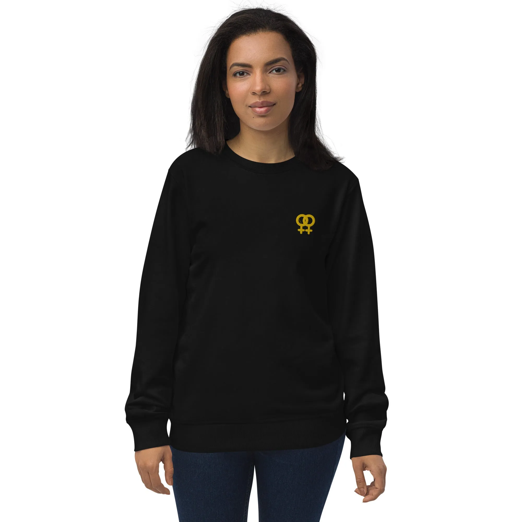 Lesbian Symbol Embroidered Organic Sweatshirt