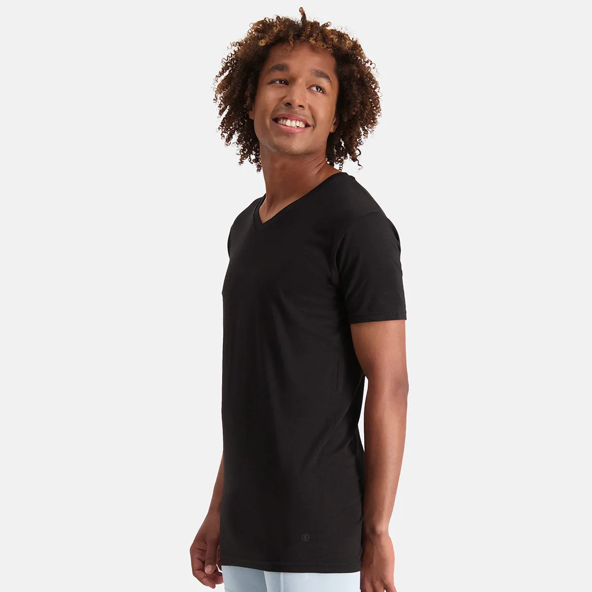 Long Fit T-Shirts Velo V-hals (2-pack) -  Zwart