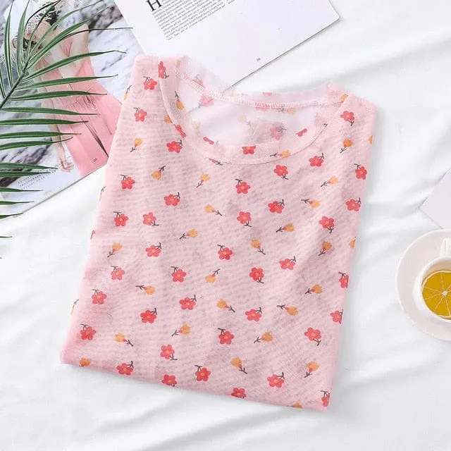 Long Sleeve Kawaii Print Top