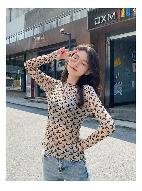 Long Sleeve Kawaii Print Top
