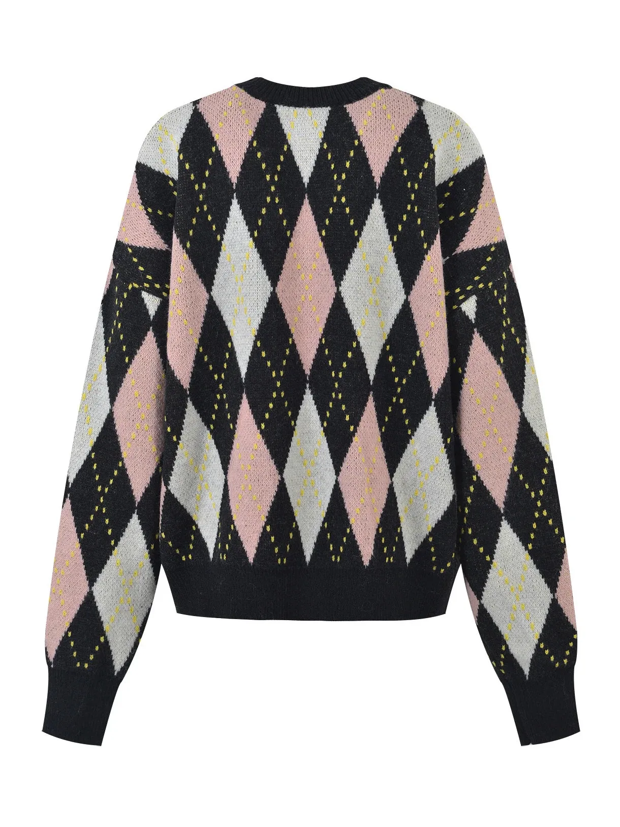 Luxury Brand Designer Jacquard Round Neck Pullover Winter Thickening Loose Retro Fashion Casual College Style Sweater C-252