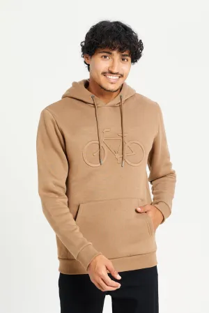 Men Brown Hooded Sweatshirt