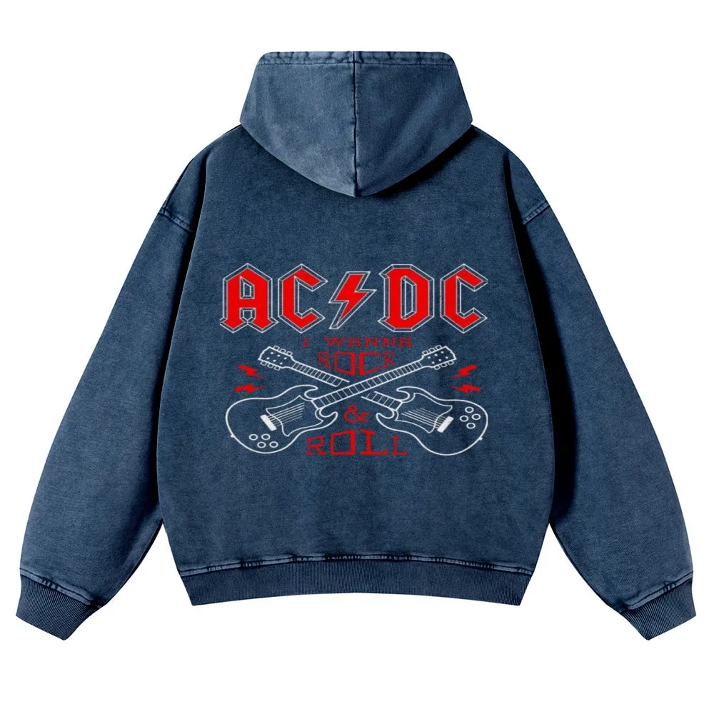 Mens Vintage ACDC Rock Band Hoodies