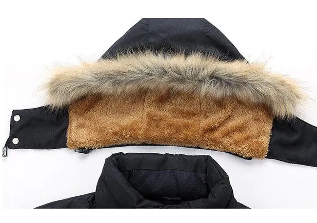 Men's Winter Thick Long Parka With Detachable Hood