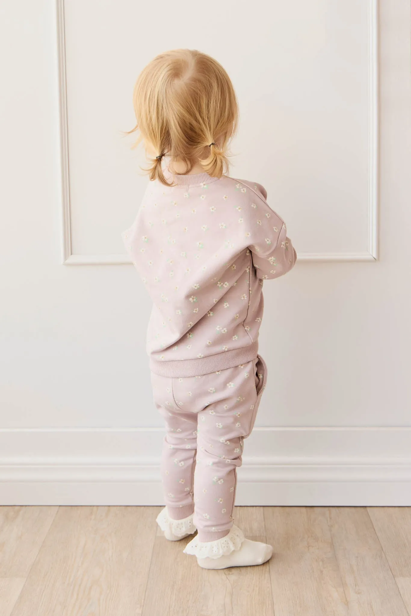 Organic Cotton Damien Sweatshirt - Simple Flowers Lilac