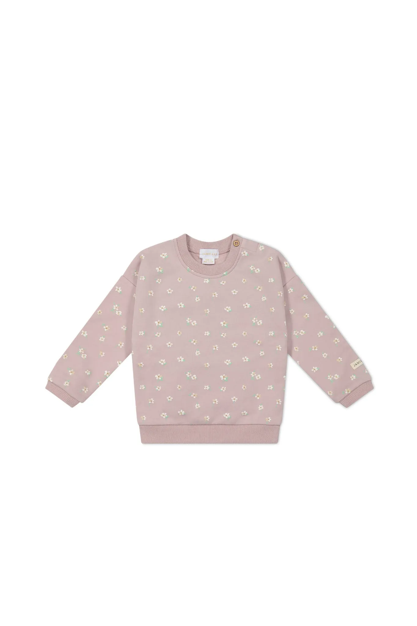 Organic Cotton Damien Sweatshirt - Simple Flowers Lilac