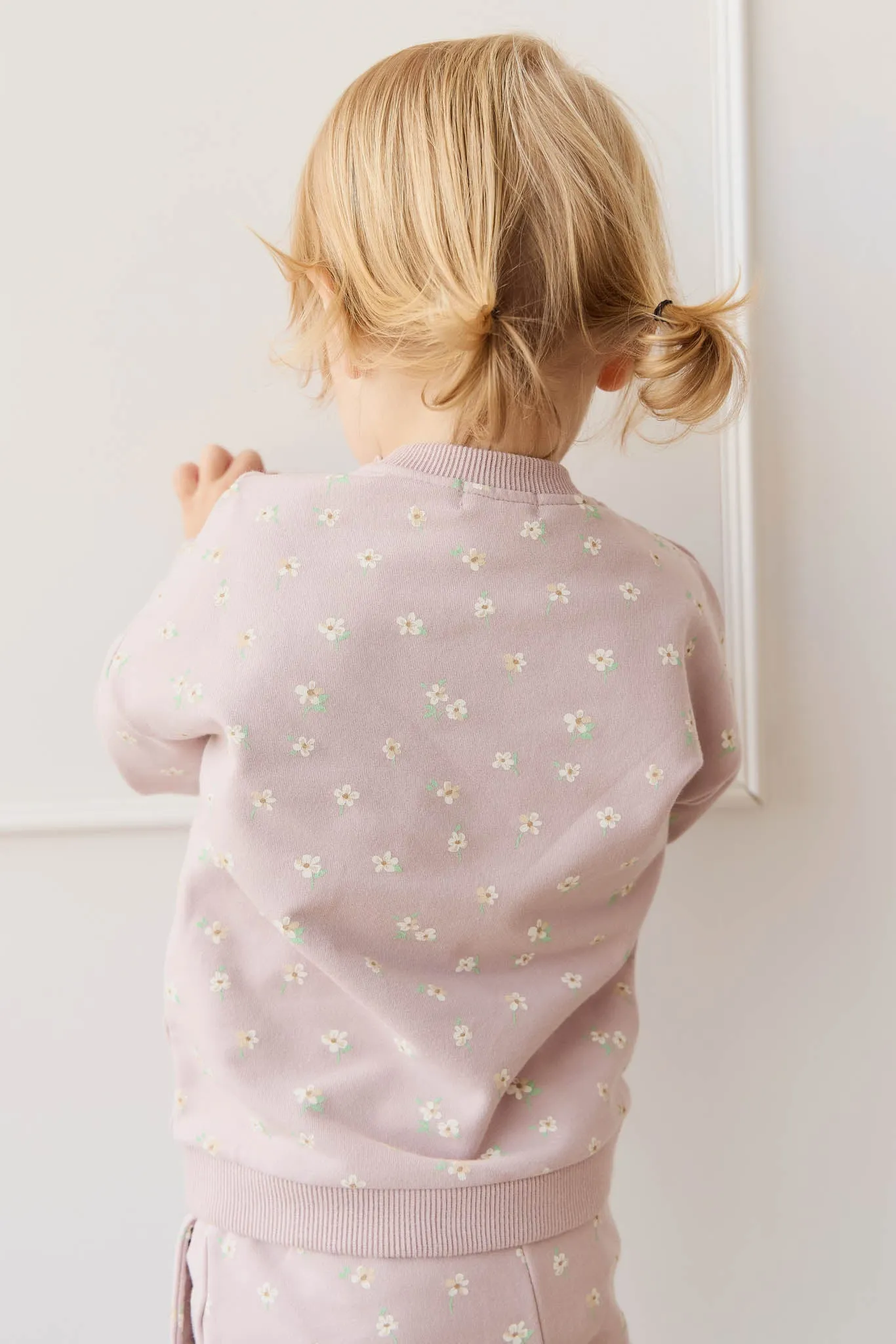Organic Cotton Damien Sweatshirt - Simple Flowers Lilac