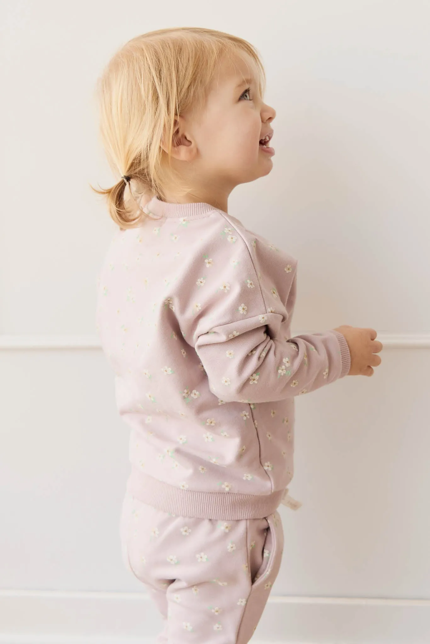 Organic Cotton Damien Sweatshirt - Simple Flowers Lilac