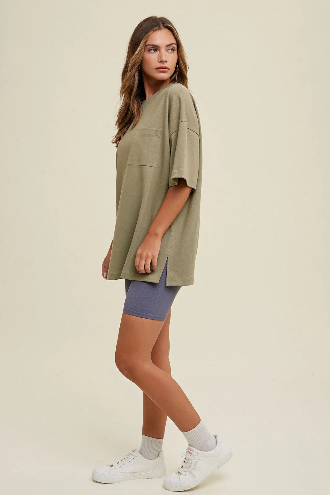 Oversized Boyfriend Tee - Stone