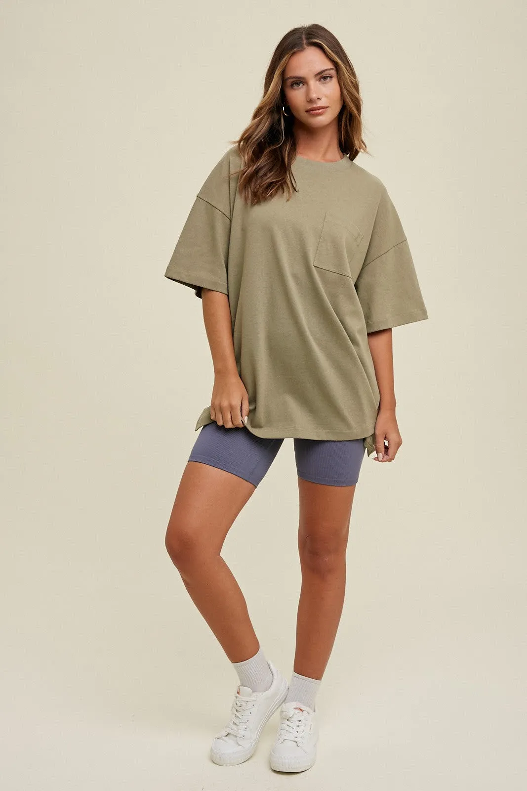Oversized Boyfriend Tee - Stone