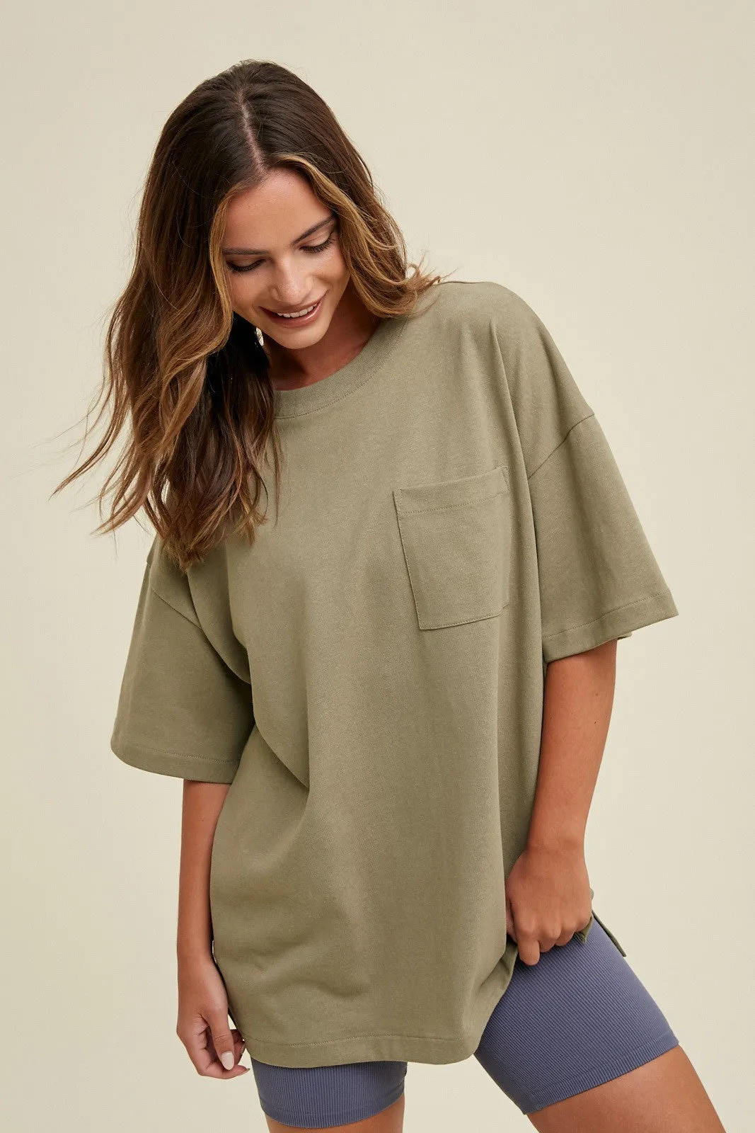 Oversized Boyfriend Tee - Stone