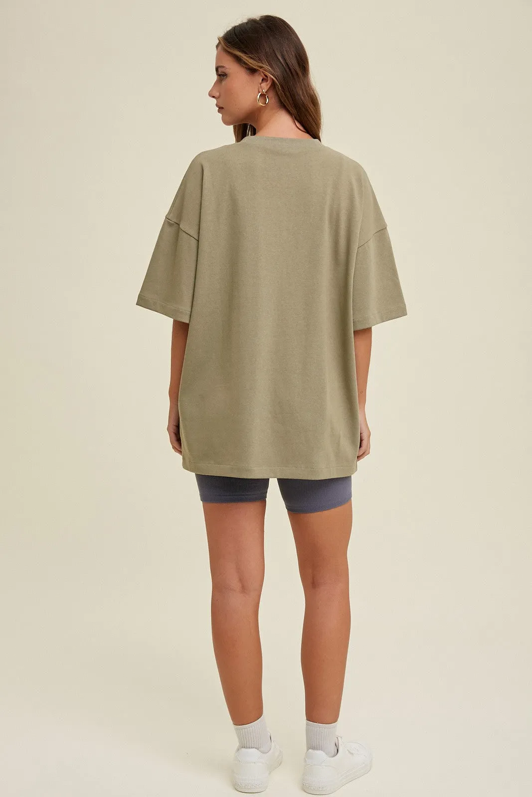 Oversized Boyfriend Tee - Stone
