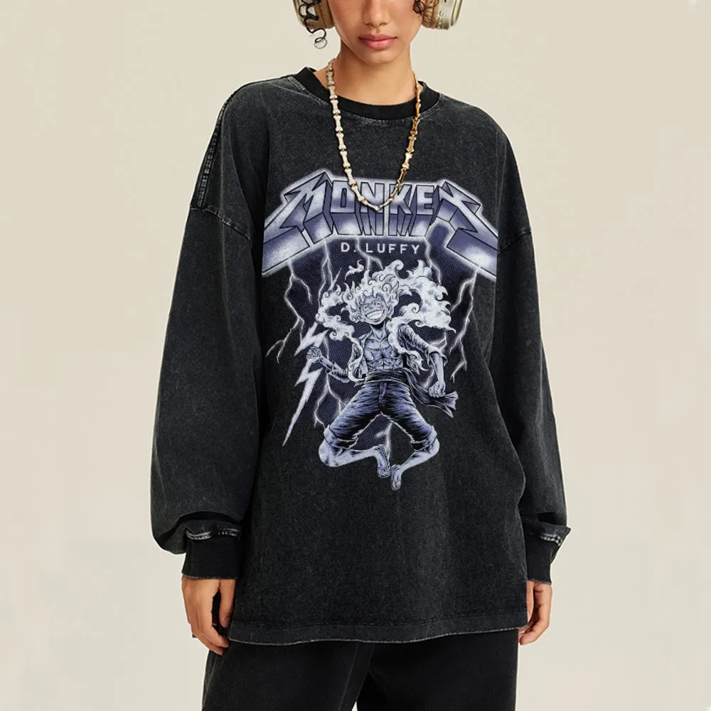 Oversized Vintage Washed Graphic Sweatshirt
