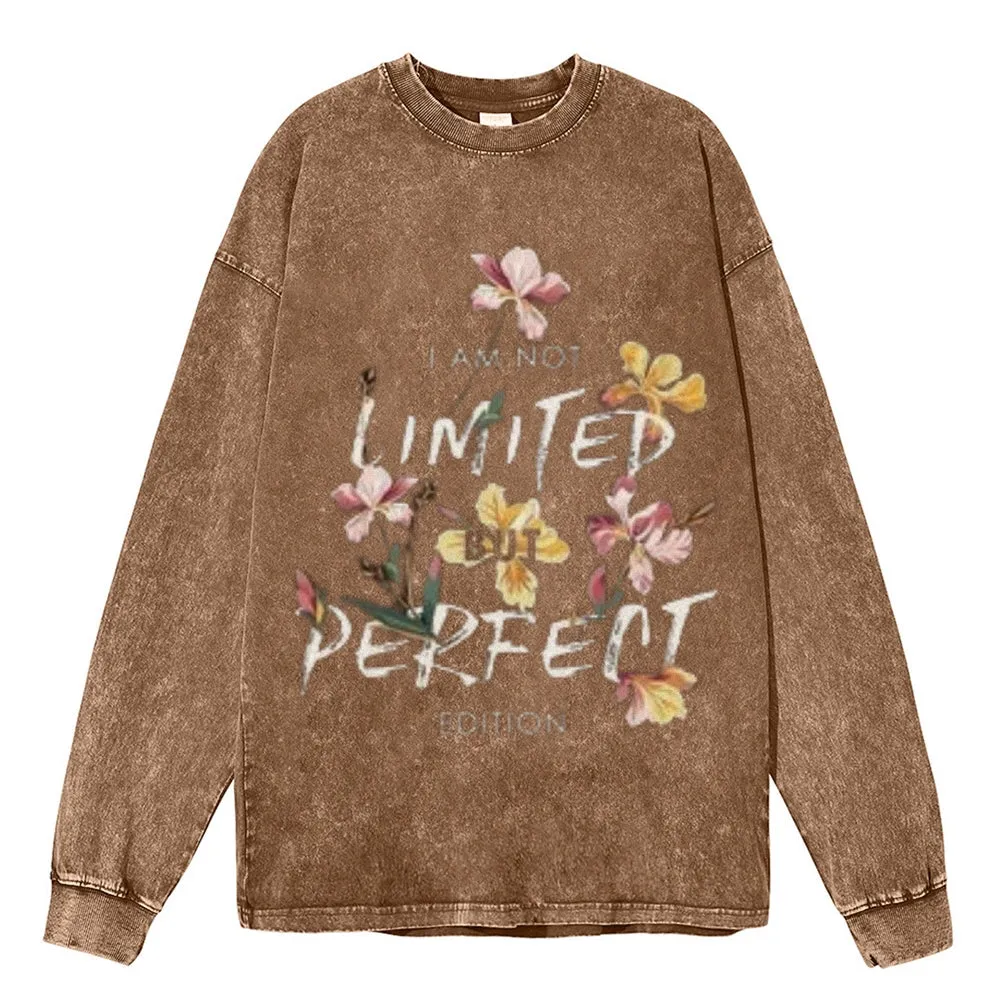 Oversized Vintage Washed Slogan Grahpic Sweatshirt