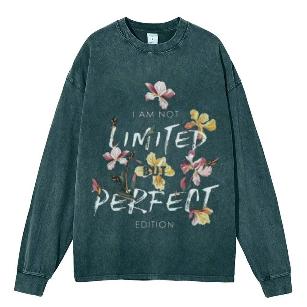 Oversized Vintage Washed Slogan Grahpic Sweatshirt