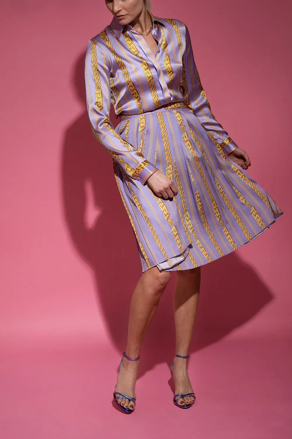 Pleated Skirt With Pinstripe